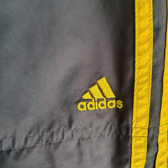 Vintage adidas Track Pants Size XL Charcoal Yellow Mesh Lined Athletic - Picture 2 of 16
